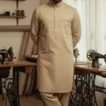 Classic Beige Shalwar Kameez for Men – Elegant Traditional Wear